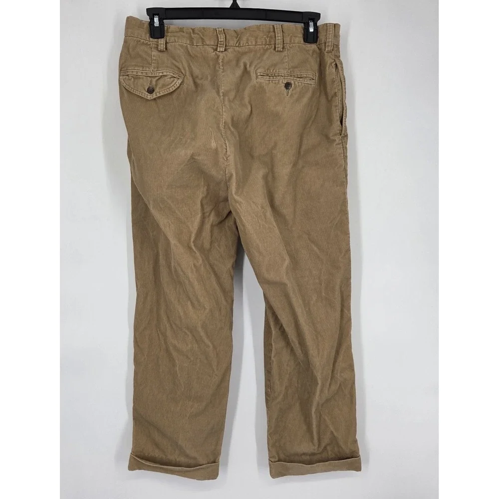VINTAGE Polo Ralph Lauren Hammond Corduroy Pants Mens 35x30 Brown Double Pleated